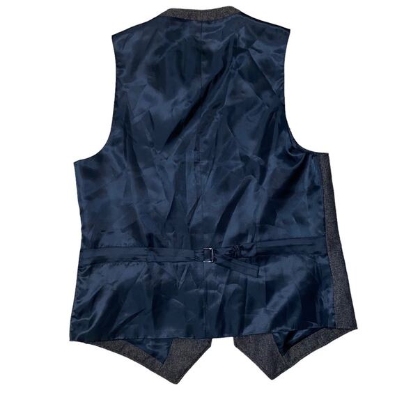 Topman Wool Blend Waistcoat Vest Sleeveless Under Jacket with Pocket Square 40 - Picture 2 of 6